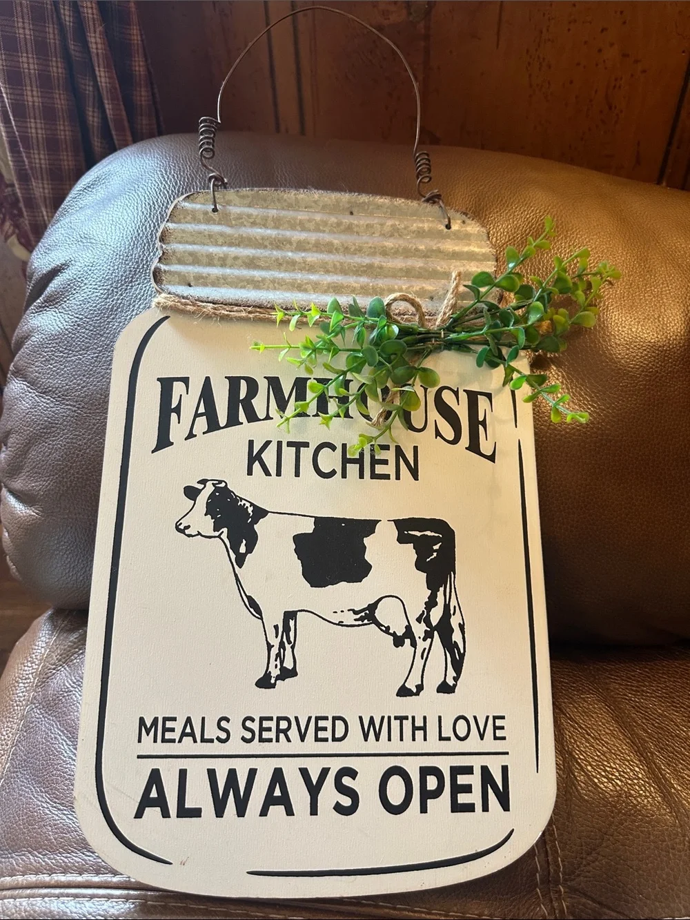 Farmhouse Kitchen Wall Decor - White & Galvanized Accents
